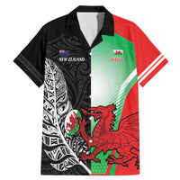 New Zealand and Wales Rugby Custom Family Matching Mermaid Dress and Hawaiian Shirt Aotearoa All Black Combine Welsh Dragon - Wonder Print Shop