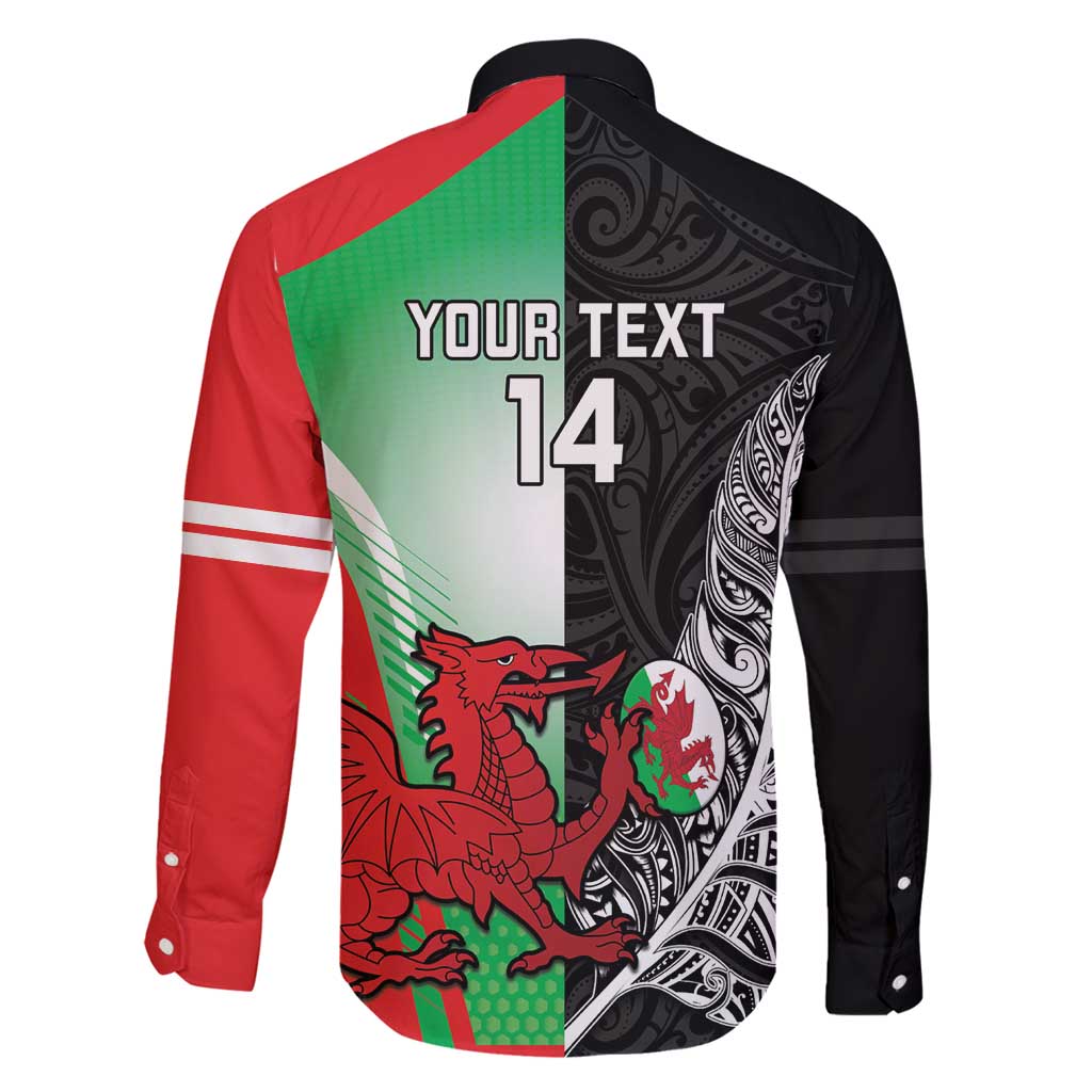 New Zealand and Wales Rugby Custom Family Matching Mermaid Dress and Hawaiian Shirt Aotearoa All Black Combine Welsh Dragon - Wonder Print Shop