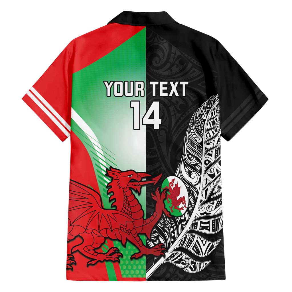 New Zealand and Wales Rugby Custom Family Matching Tank Maxi Dress and Hawaiian Shirt Aotearoa All Black Combine Welsh Dragon - Wonder Print Shop