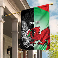New Zealand and Wales Rugby Custom Garden Flag Aotearoa All Black Combine Welsh Dragon - Wonder Print Shop