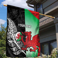 New Zealand and Wales Rugby Custom Garden Flag Aotearoa All Black Combine Welsh Dragon - Wonder Print Shop