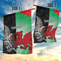New Zealand and Wales Rugby Custom Garden Flag Aotearoa All Black Combine Welsh Dragon - Wonder Print Shop