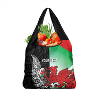 New Zealand and Wales Rugby Custom Grocery Bag Aotearoa All Black Combine Welsh Dragon - Wonder Print Shop