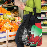 New Zealand and Wales Rugby Custom Grocery Bag Aotearoa All Black Combine Welsh Dragon - Wonder Print Shop