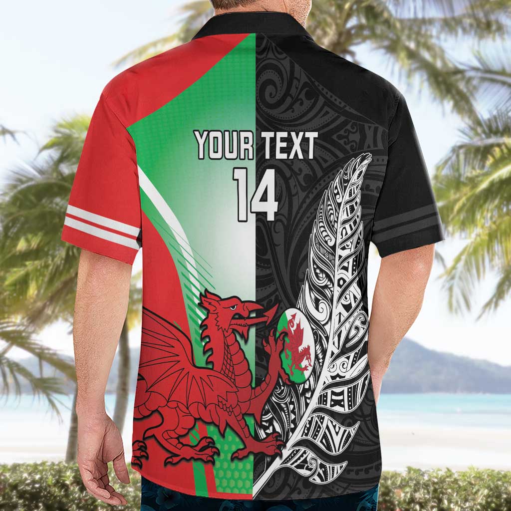 New Zealand and Wales Rugby Custom Hawaiian Shirt Aotearoa All Black Combine Welsh Dragon - Wonder Print Shop