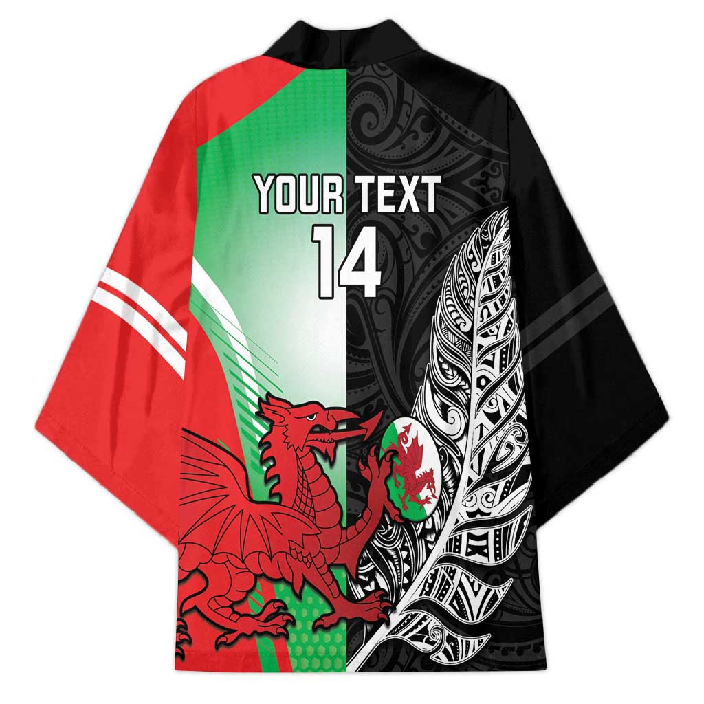 New Zealand and Wales Rugby Custom Kimono Aotearoa All Black Combine Welsh Dragon - Wonder Print Shop