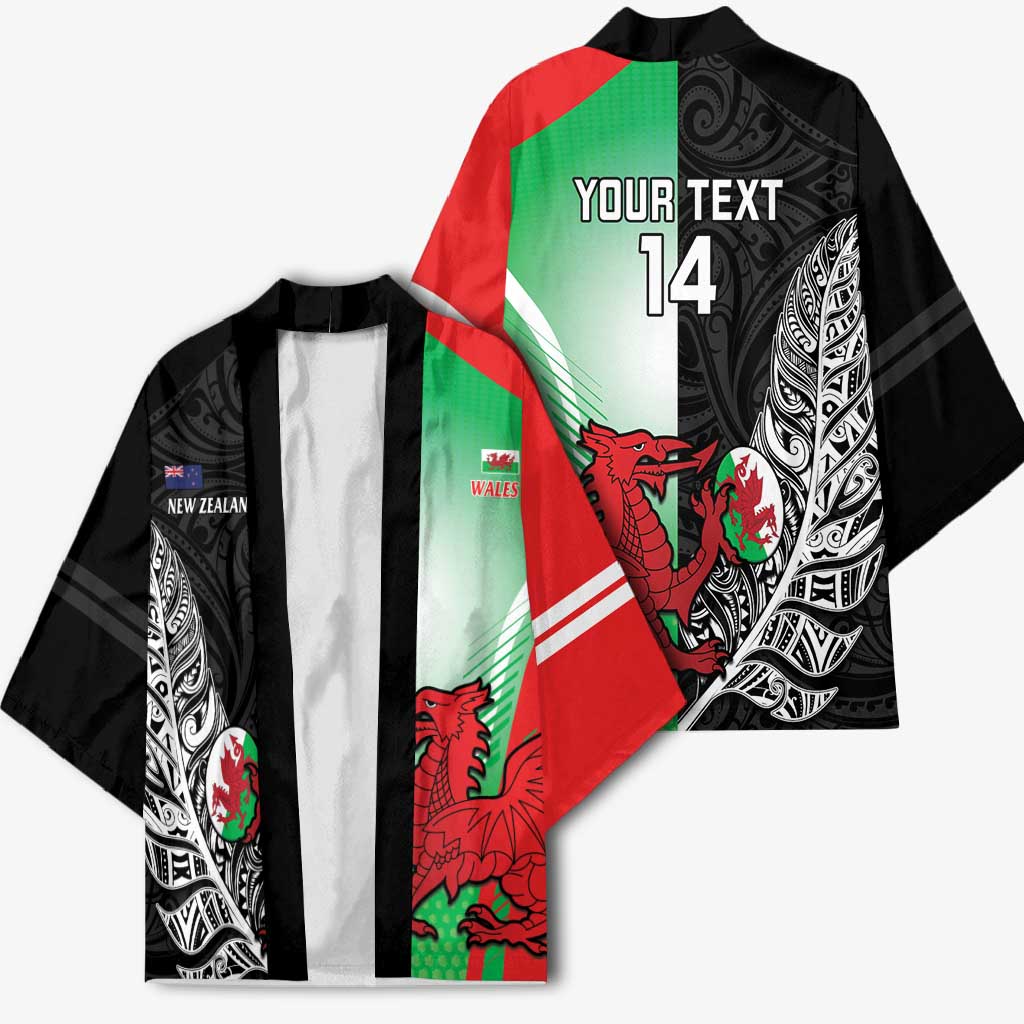 New Zealand and Wales Rugby Custom Kimono Aotearoa All Black Combine Welsh Dragon - Wonder Print Shop