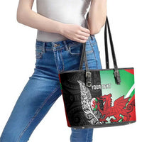 New Zealand and Wales Rugby Custom Leather Tote Bag Aotearoa All Black Combine Welsh Dragon - Wonder Print Shop
