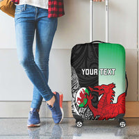 New Zealand and Wales Rugby Custom Luggage Cover Aotearoa All Black Combine Welsh Dragon - Wonder Print Shop