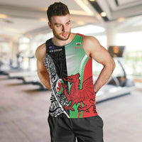 New Zealand and Wales Rugby Custom Men Tank Top Aotearoa All Black Combine Welsh Dragon - Wonder Print Shop