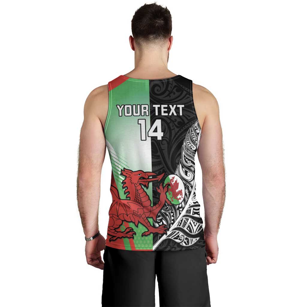 New Zealand and Wales Rugby Custom Men Tank Top Aotearoa All Black Combine Welsh Dragon - Wonder Print Shop