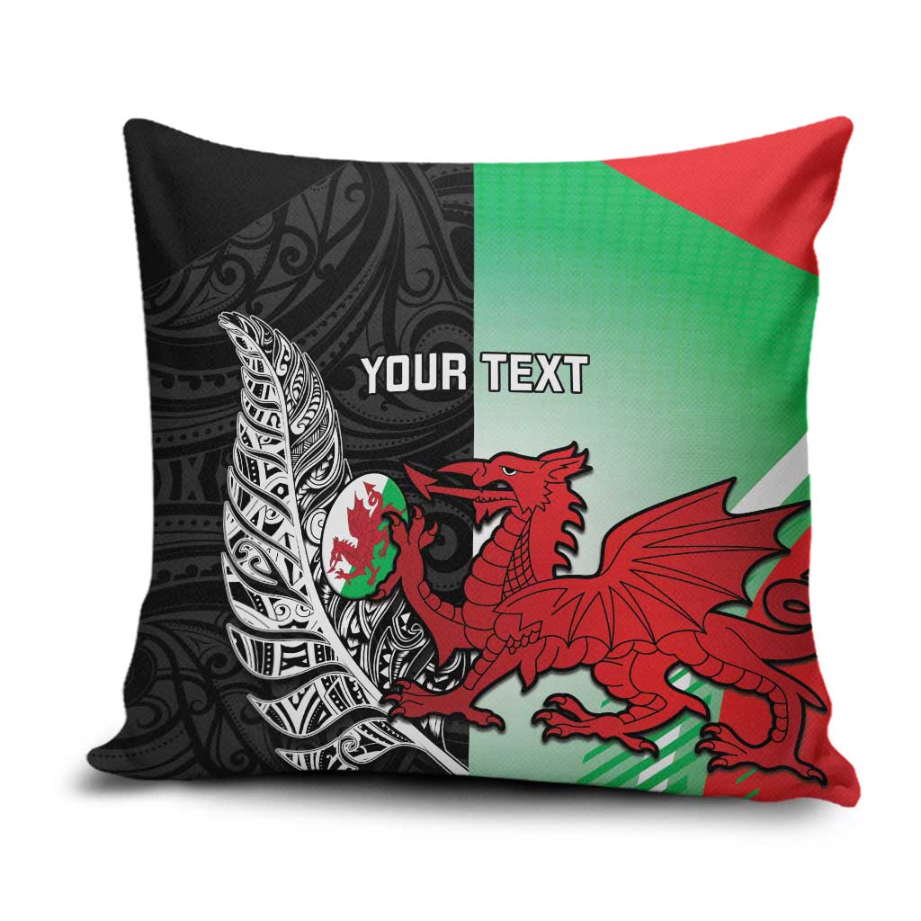 New Zealand and Wales Rugby Custom Pillow Cover Aotearoa All Black Combine Welsh Dragon - Wonder Print Shop