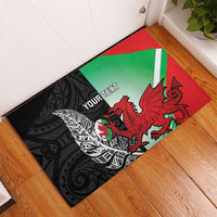 New Zealand and Wales Rugby Custom Rubber Doormat Aotearoa All Black Combine Welsh Dragon - Wonder Print Shop