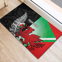 New Zealand and Wales Rugby Custom Rubber Doormat Aotearoa All Black Combine Welsh Dragon - Wonder Print Shop