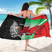 New Zealand and Wales Rugby Custom Sarong Aotearoa All Black Combine Welsh Dragon - Wonder Print Shop
