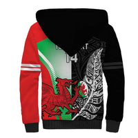 New Zealand and Wales Rugby Custom Sherpa Hoodie Aotearoa All Black Combine Welsh Dragon - Wonder Print Shop