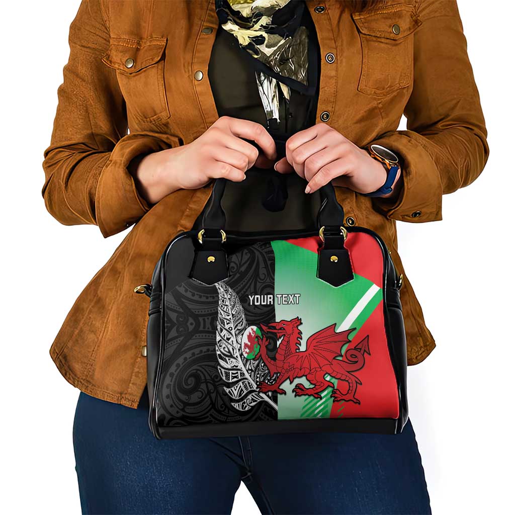 New Zealand and Wales Rugby Custom Shoulder Handbag Aotearoa All Black Combine Welsh Dragon - Wonder Print Shop