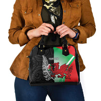 New Zealand and Wales Rugby Custom Shoulder Handbag Aotearoa All Black Combine Welsh Dragon - Wonder Print Shop