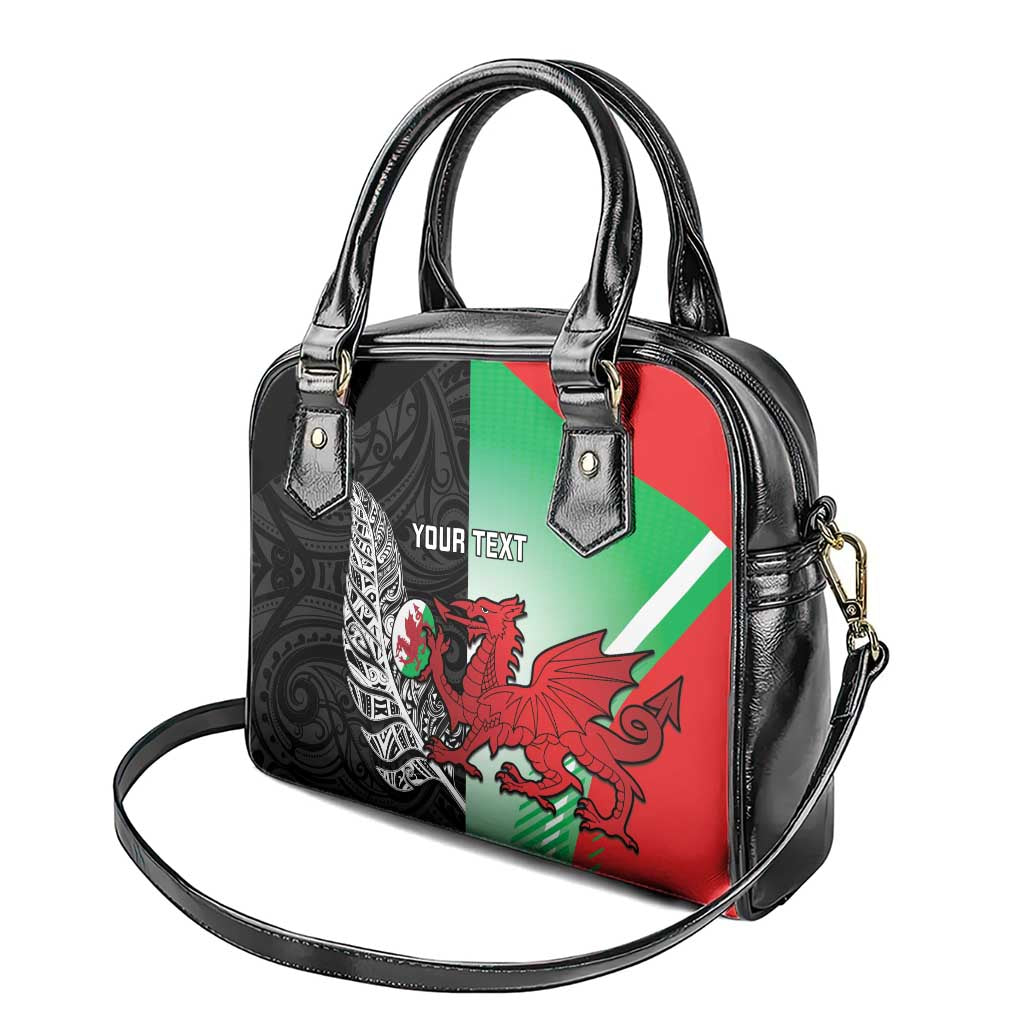 New Zealand and Wales Rugby Custom Shoulder Handbag Aotearoa All Black Combine Welsh Dragon - Wonder Print Shop