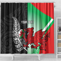 New Zealand and Wales Rugby Custom Shower Curtain Aotearoa All Black Combine Welsh Dragon - Wonder Print Shop