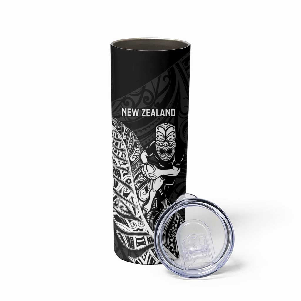 New Zealand and Wales Rugby Custom Skinny Tumbler Aotearoa All Black Combine Welsh Dragon - Wonder Print Shop
