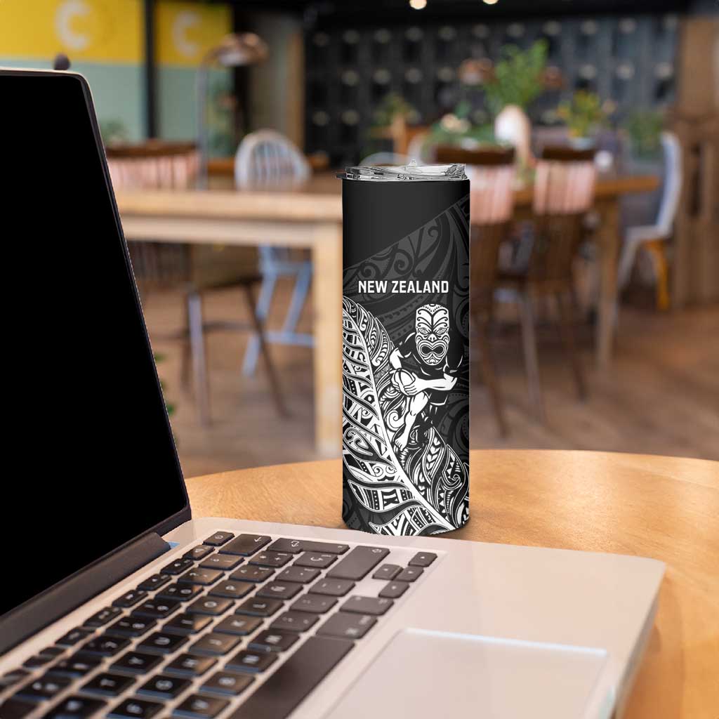 New Zealand and Wales Rugby Custom Skinny Tumbler Aotearoa All Black Combine Welsh Dragon - Wonder Print Shop