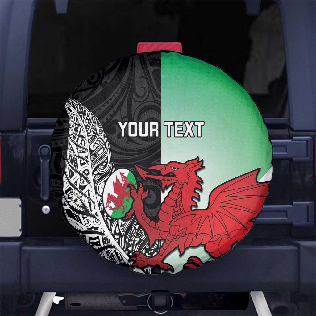 New Zealand and Wales Rugby Custom Spare Tire Cover Aotearoa All Black Combine Welsh Dragon - Wonder Print Shop