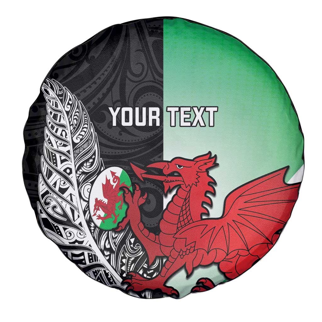 New Zealand and Wales Rugby Custom Spare Tire Cover Aotearoa All Black Combine Welsh Dragon - Wonder Print Shop