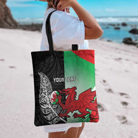 New Zealand and Wales Rugby Custom Tote Bag Aotearoa All Black Combine Welsh Dragon - Wonder Print Shop
