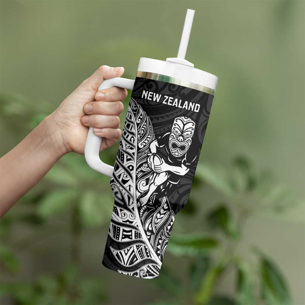 New Zealand and Wales Rugby Custom Tumbler With Handle Aotearoa All Black Combine Welsh Dragon - Wonder Print Shop