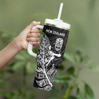 New Zealand and Wales Rugby Custom Tumbler With Handle Aotearoa All Black Combine Welsh Dragon - Wonder Print Shop