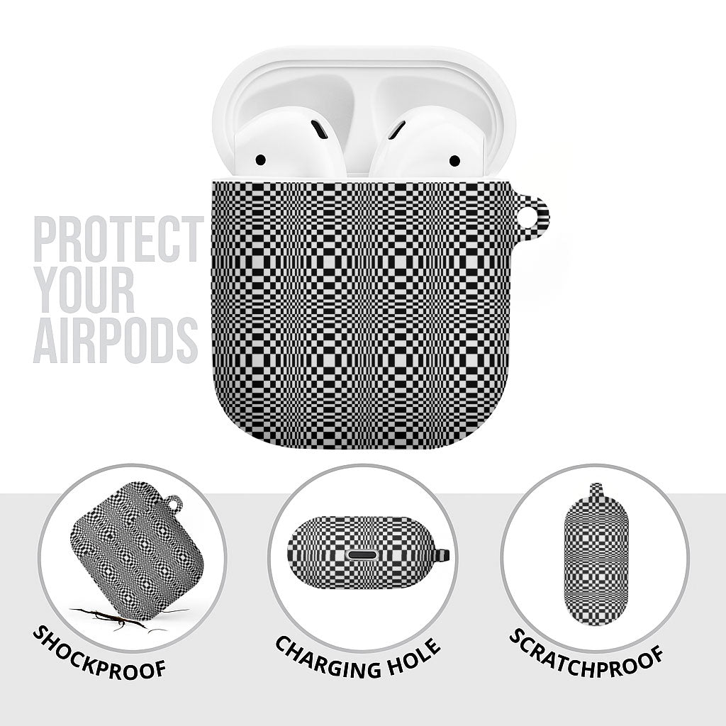 Black White Filipino Binakol Motifs AirPods Case Mabuhay Philippines Festival Kusikus Pattern