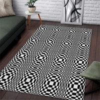 Black White Filipino Binakol Motifs Area Rug Mabuhay Philippines Festival Kusikus Pattern