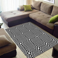 Black White Filipino Binakol Motifs Area Rug Mabuhay Philippines Festival Kusikus Pattern