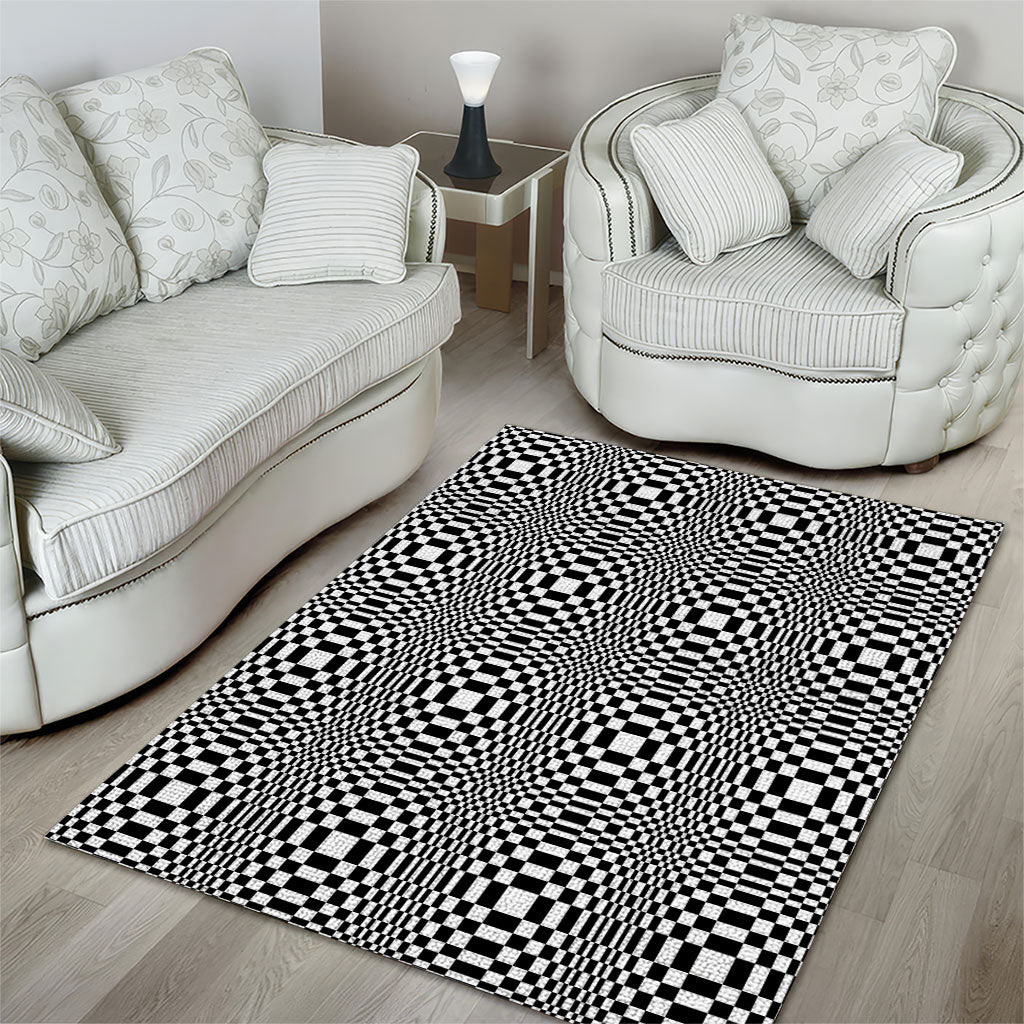 Black White Filipino Binakol Motifs Area Rug Mabuhay Philippines Festival Kusikus Pattern