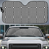 Black White Filipino Binakol Motifs Auto Sun Shade Mabuhay Philippines Festival Kusikus Pattern