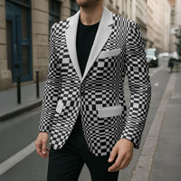 Black White Filipino Binakol Motifs Blazer Mabuhay Philippines Festival Kusikus Pattern