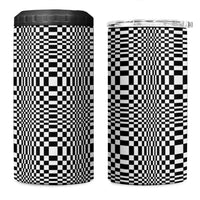 Black White Filipino Binakol Motifs 4 in 1 Can Cooler Tumbler Mabuhay Philippines Festival Kusikus Pattern
