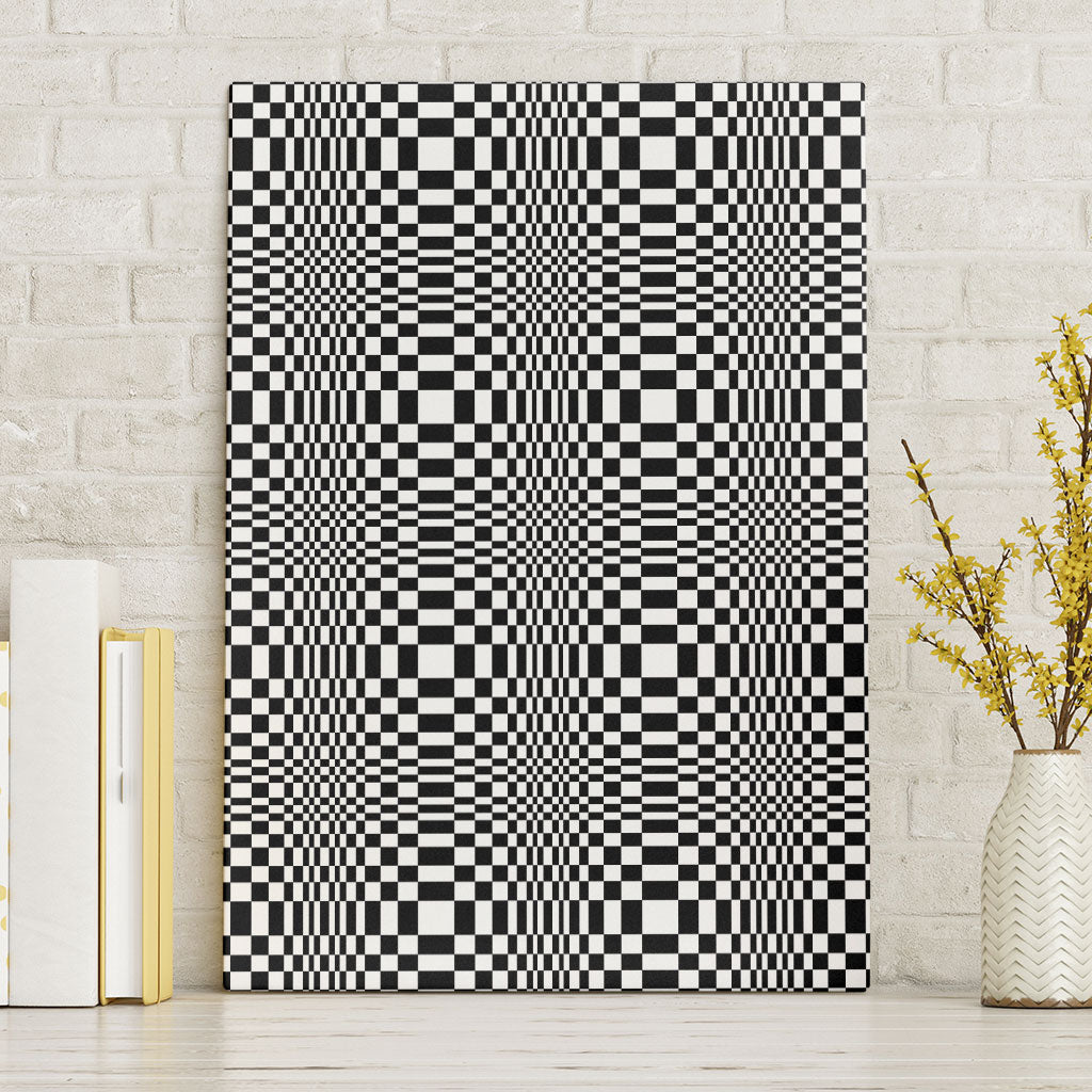 Black White Filipino Binakol Motifs Canvas Wall Art Mabuhay Philippines Festival Kusikus Pattern