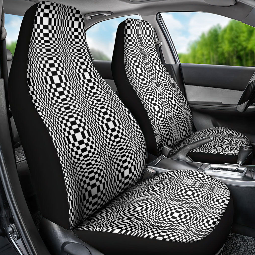 Black White Filipino Binakol Motifs Car Seat Cover Mabuhay Philippines Festival Kusikus Pattern