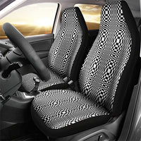 Black White Filipino Binakol Motifs Car Seat Cover Mabuhay Philippines Festival Kusikus Pattern