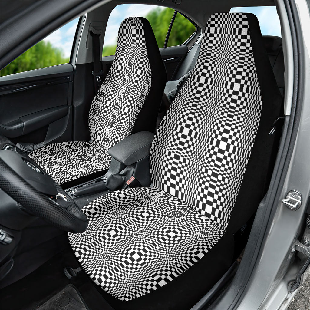 Black White Filipino Binakol Motifs Car Seat Cover Mabuhay Philippines Festival Kusikus Pattern