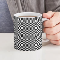 Black White Filipino Binakol Motifs Ceramic Mug Mabuhay Philippines Festival Kusikus Pattern