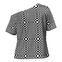 Black White Filipino Binakol Motifs Cross Shoulder Shirt Mabuhay Philippines Festival Kusikus Pattern
