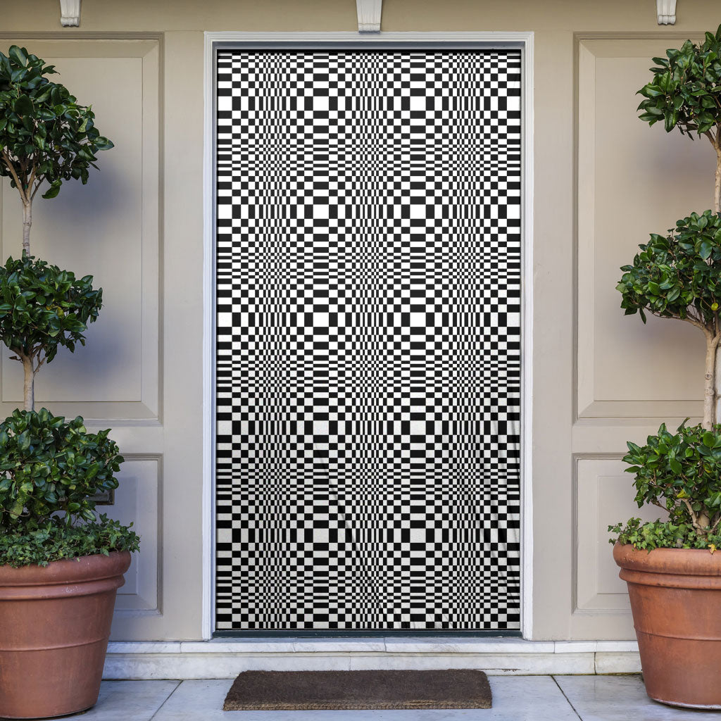 Black White Filipino Binakol Motifs Door Cover Mabuhay Philippines Festival Kusikus Pattern