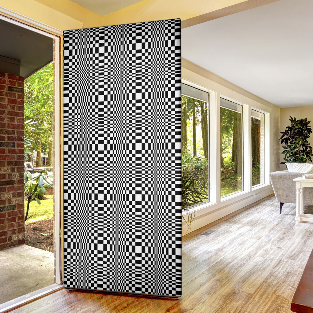 Black White Filipino Binakol Motifs Door Cover Mabuhay Philippines Festival Kusikus Pattern
