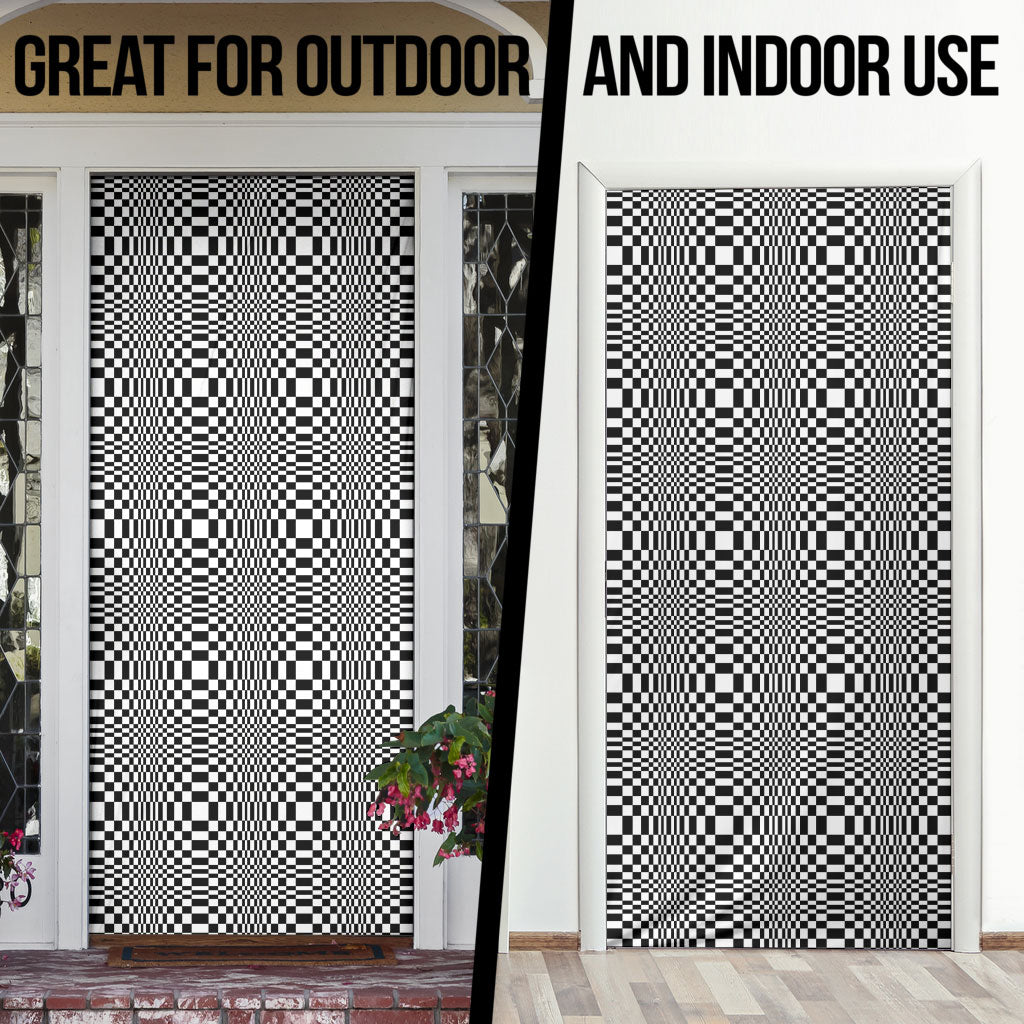 Black White Filipino Binakol Motifs Door Cover Mabuhay Philippines Festival Kusikus Pattern