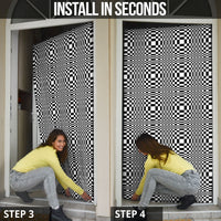 Black White Filipino Binakol Motifs Door Cover Mabuhay Philippines Festival Kusikus Pattern