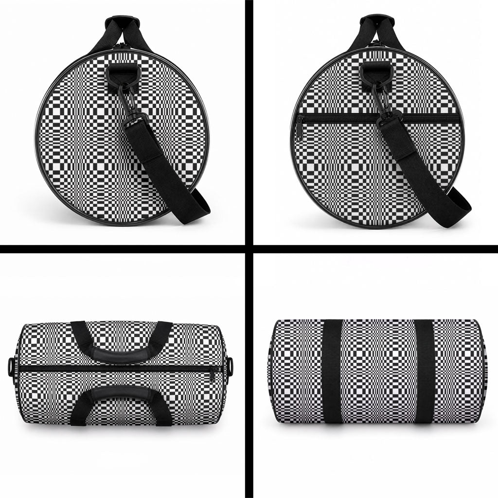 Black White Filipino Binakol Motifs Duffle Bag Mabuhay Philippines Festival Kusikus Pattern