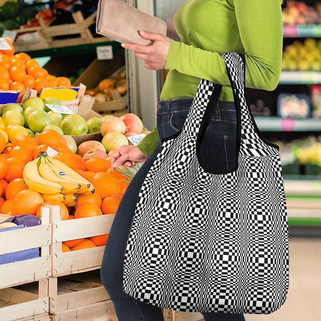 Black White Filipino Binakol Motifs Grocery Bag Mabuhay Philippines Festival Kusikus Pattern